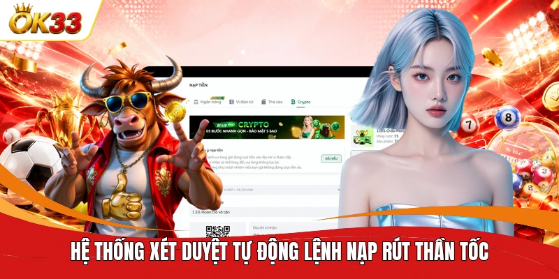 Hệ thống xét duyệt tự động lệnh nạp rút thần tốc